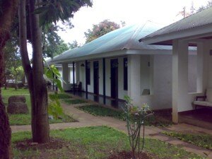 Cottages in garden surroundings